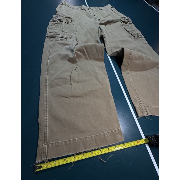 VTG Abercrombie & Fitch Baggy Cargo Pants Mens 36x30 Y2K Military Skater Tan - Picture 3 of 14